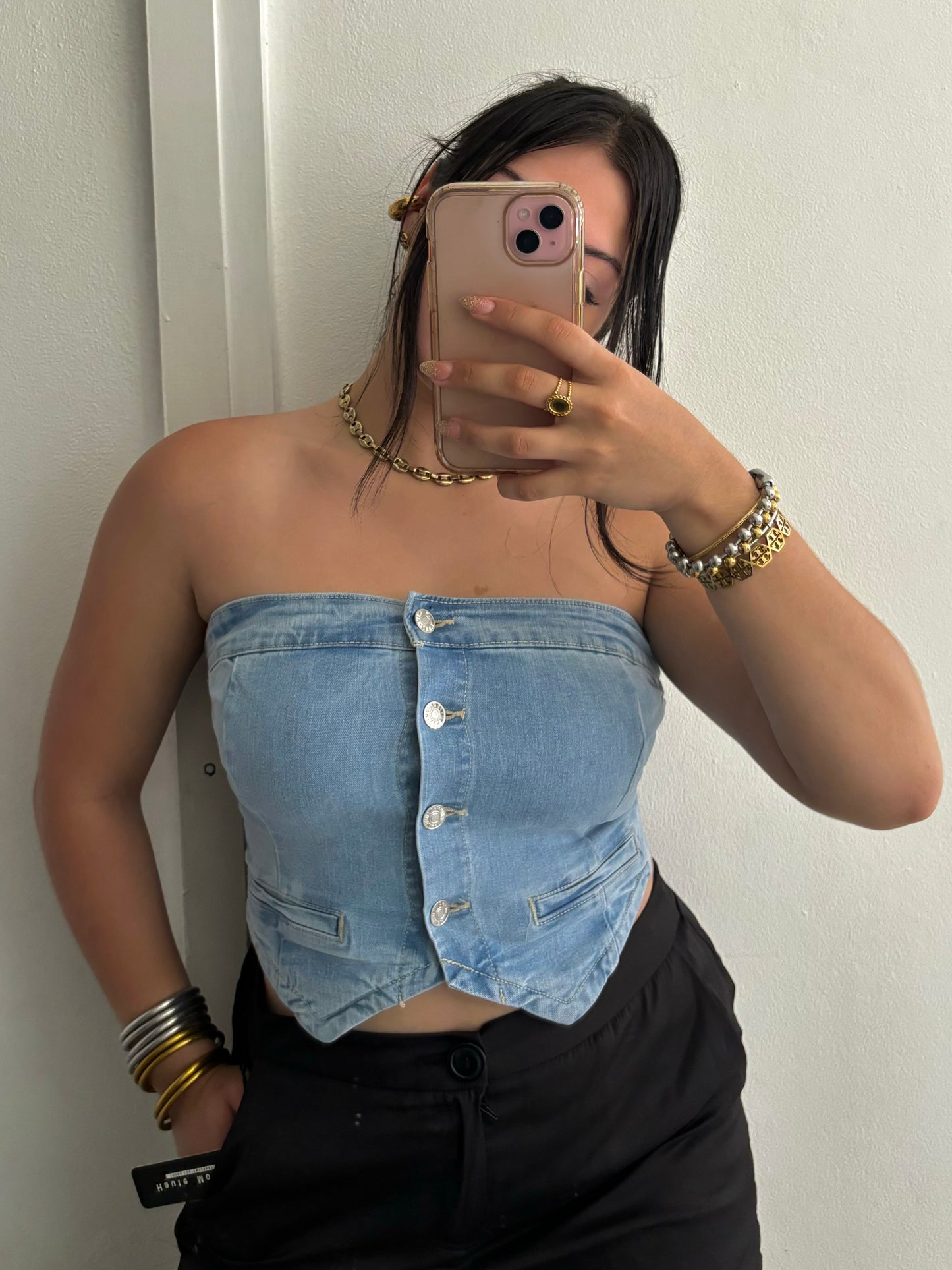 AGHATA LIGHT DENIM TOP