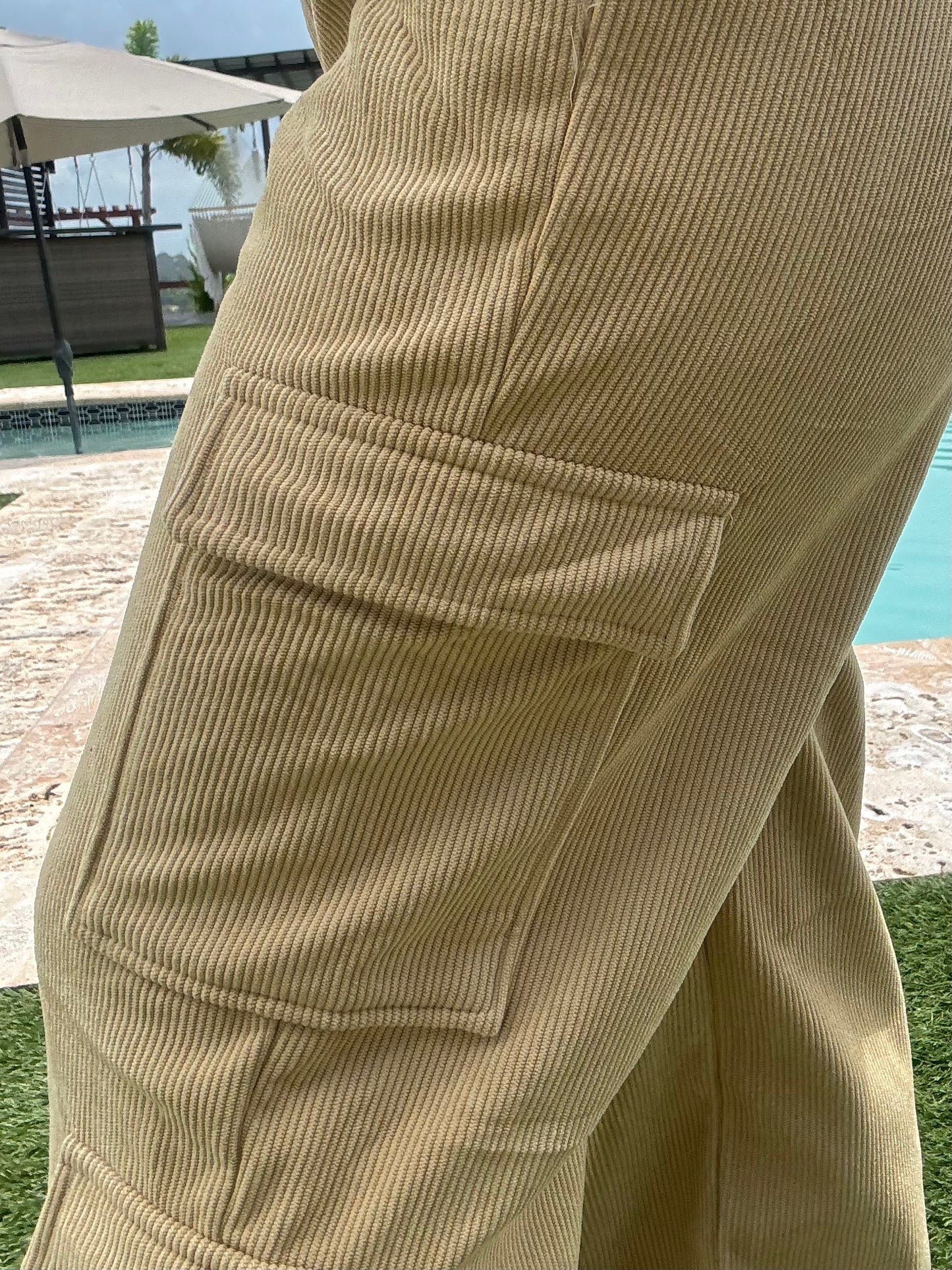 CORDUROY CARGO PANTS KHAKI