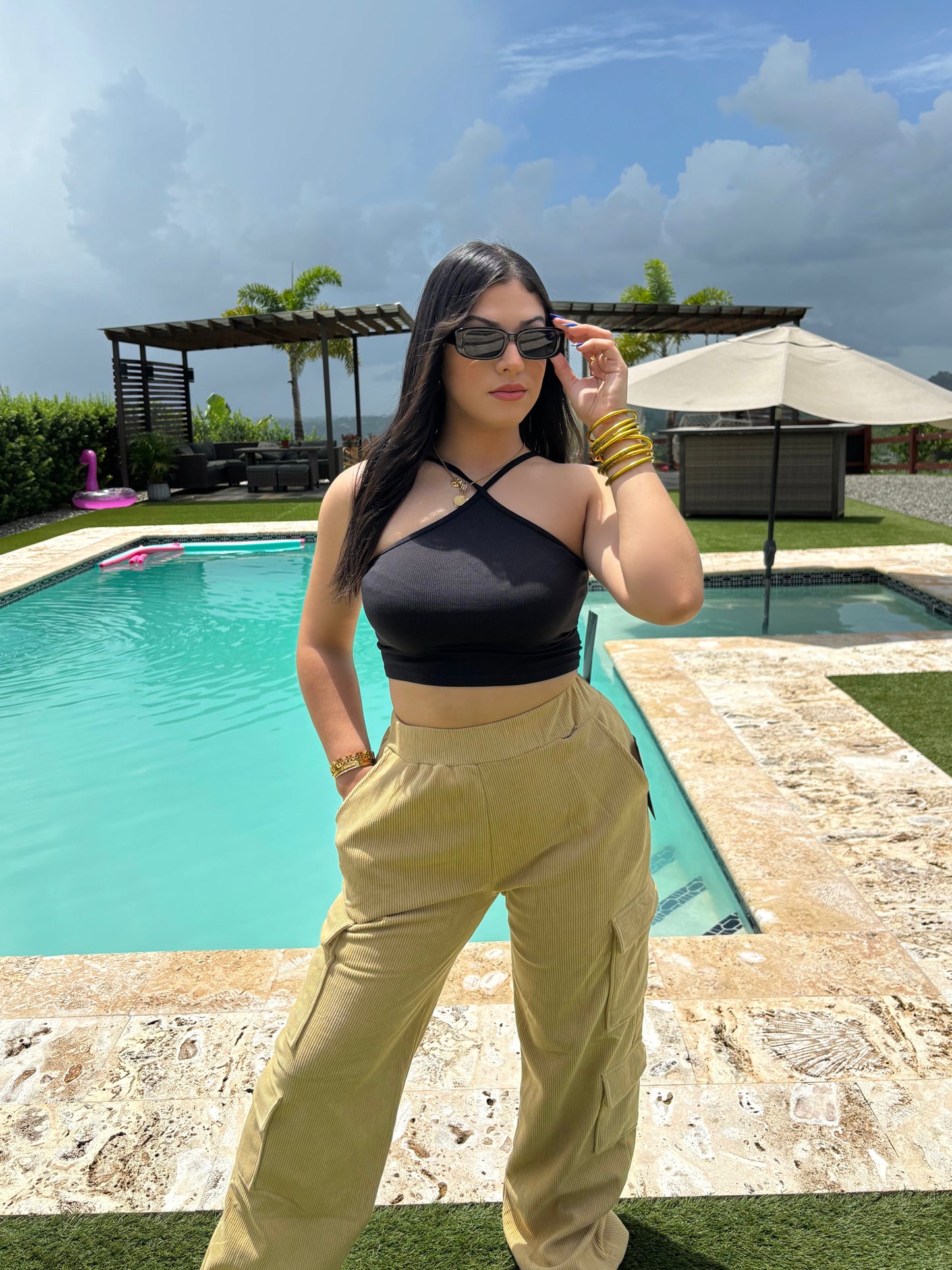 CORDUROY CARGO PANTS KHAKI