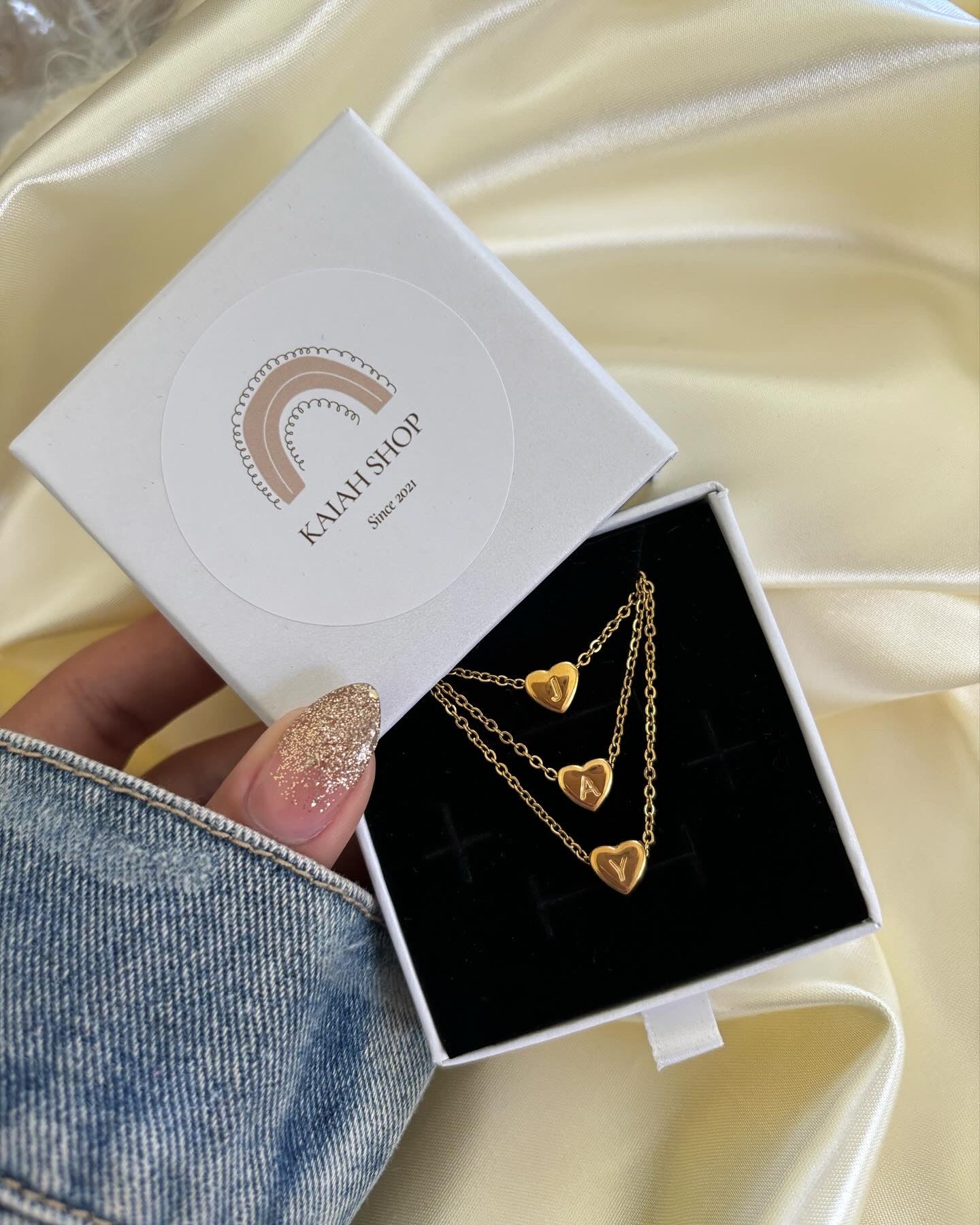 SIMPLE HEART LETTER NECKLACE