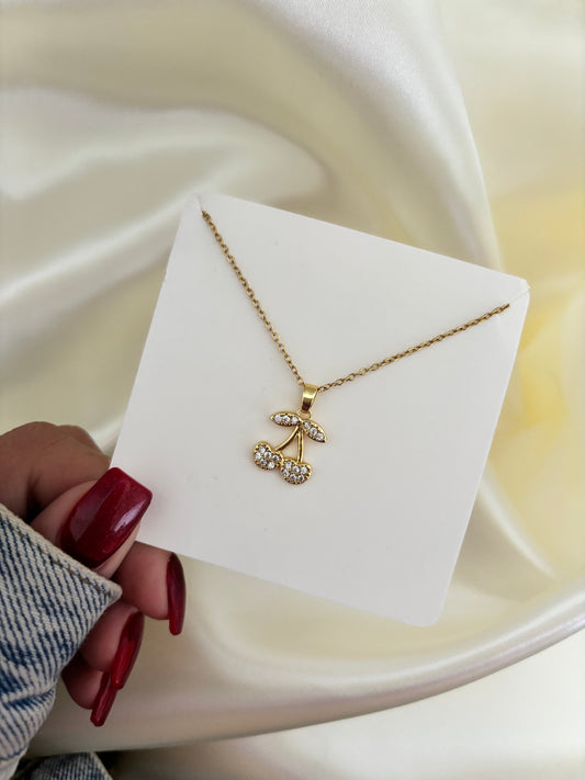 HEART CHERRY SIMPLE NECKLACE