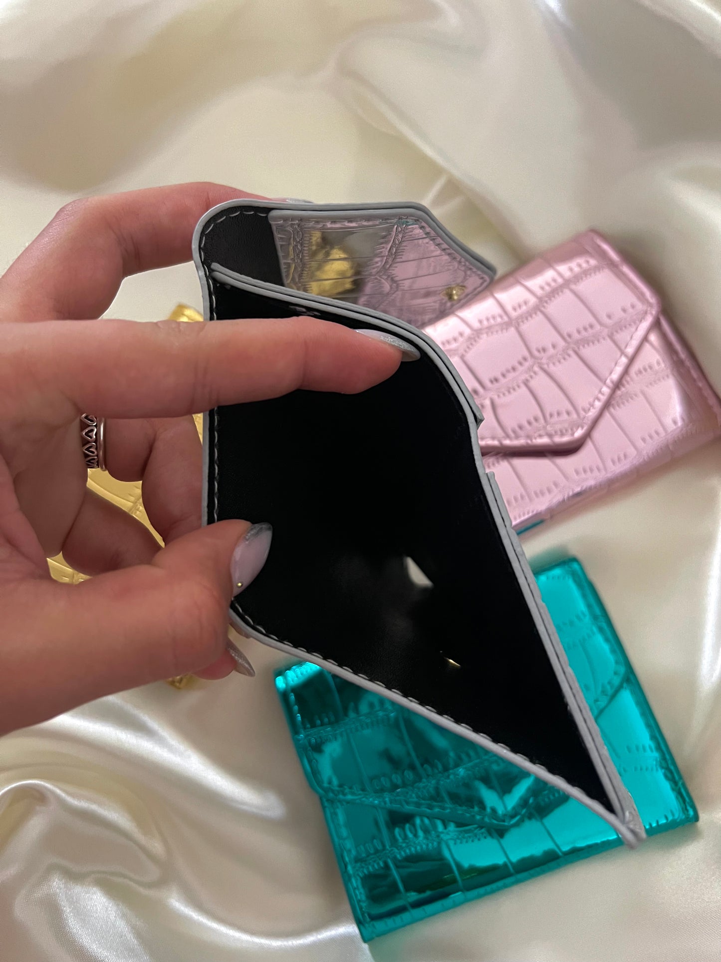 METALLIC  LEATHER WALLET