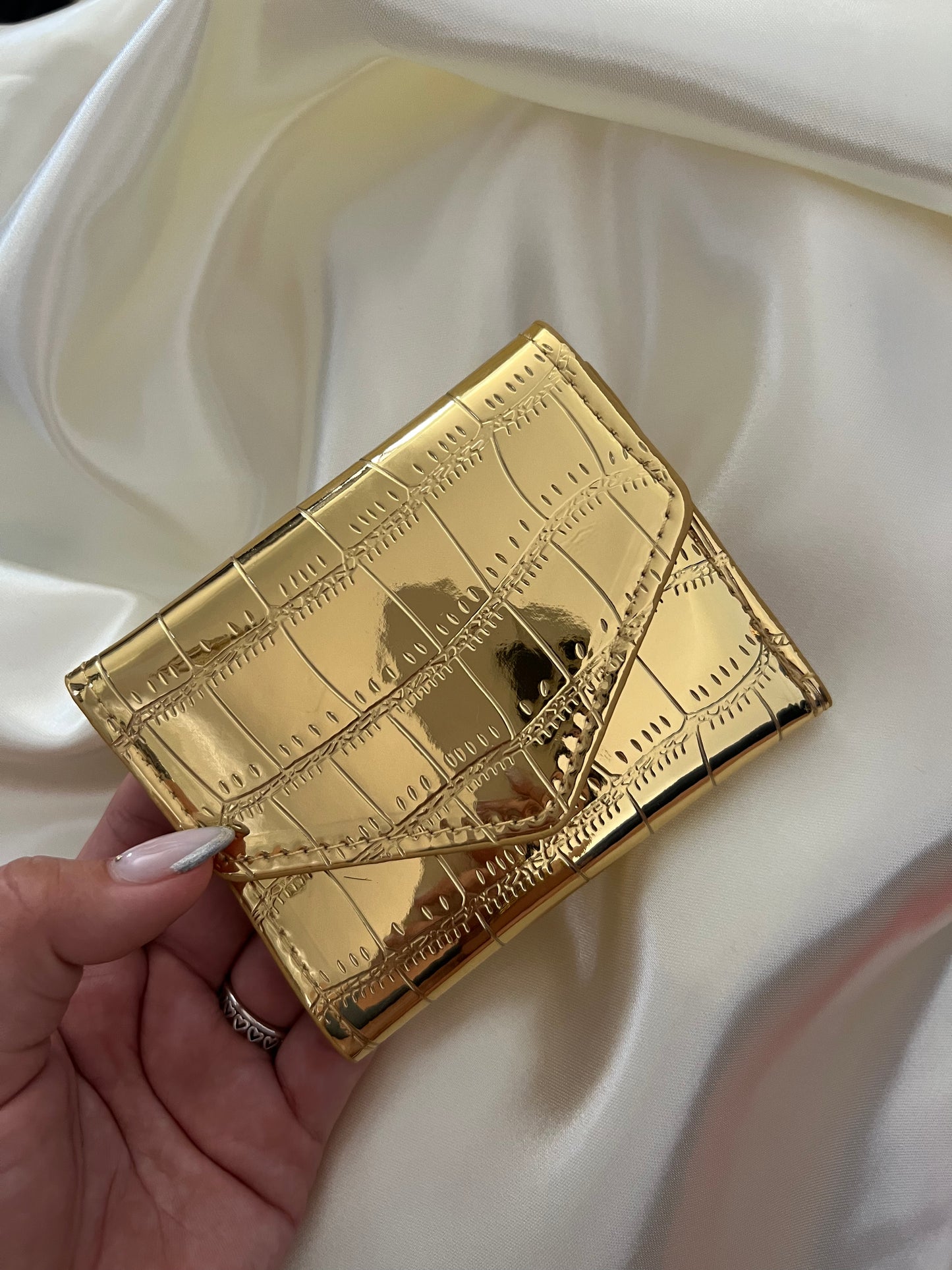 METALLIC  LEATHER WALLET