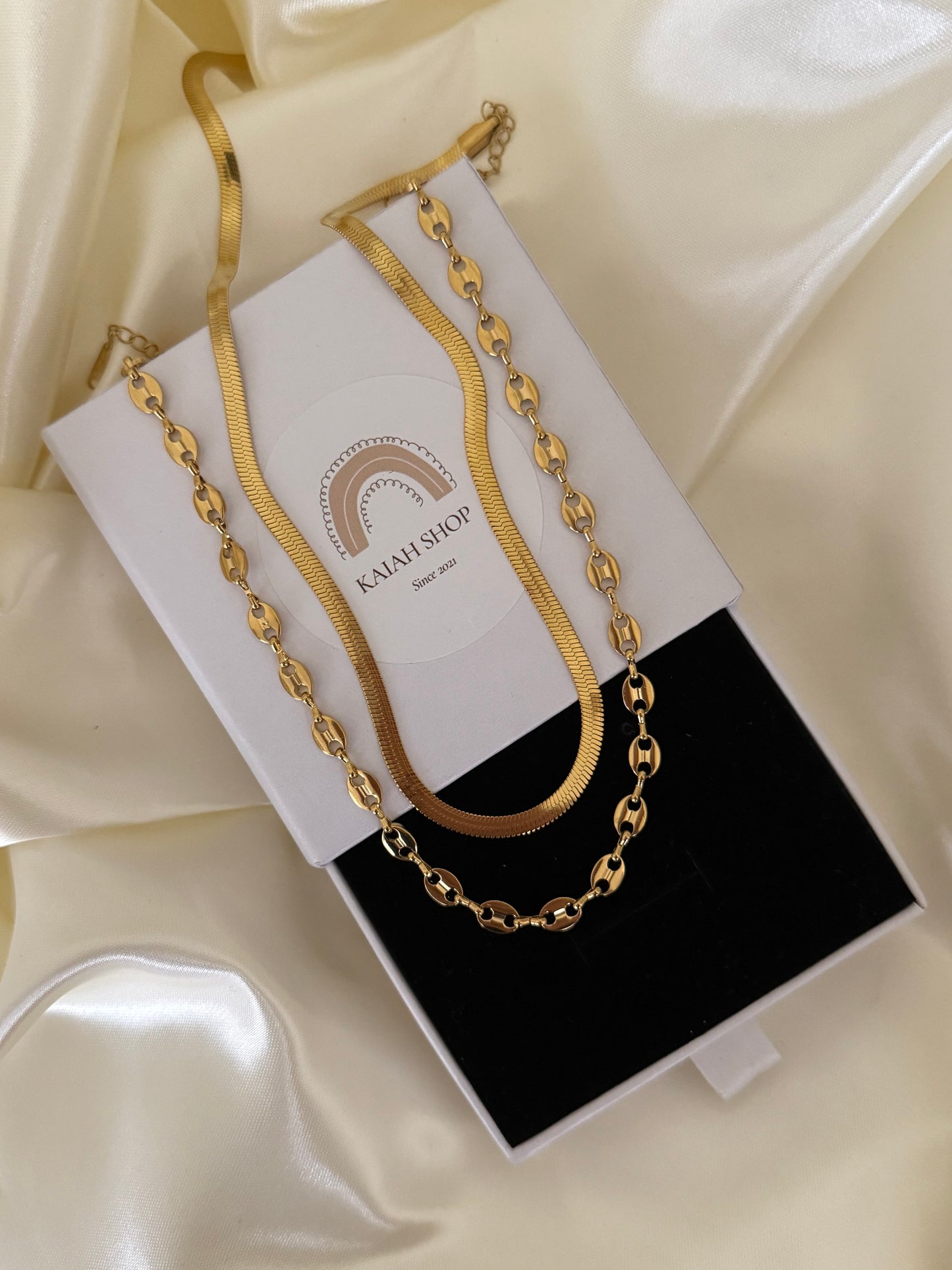 GG & SNAKE LAYER NECKLACE