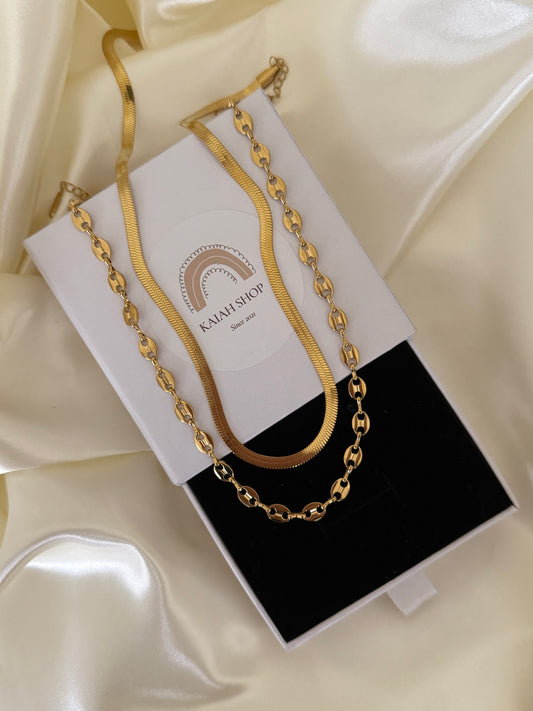 GG & SNAKE LAYER NECKLACE