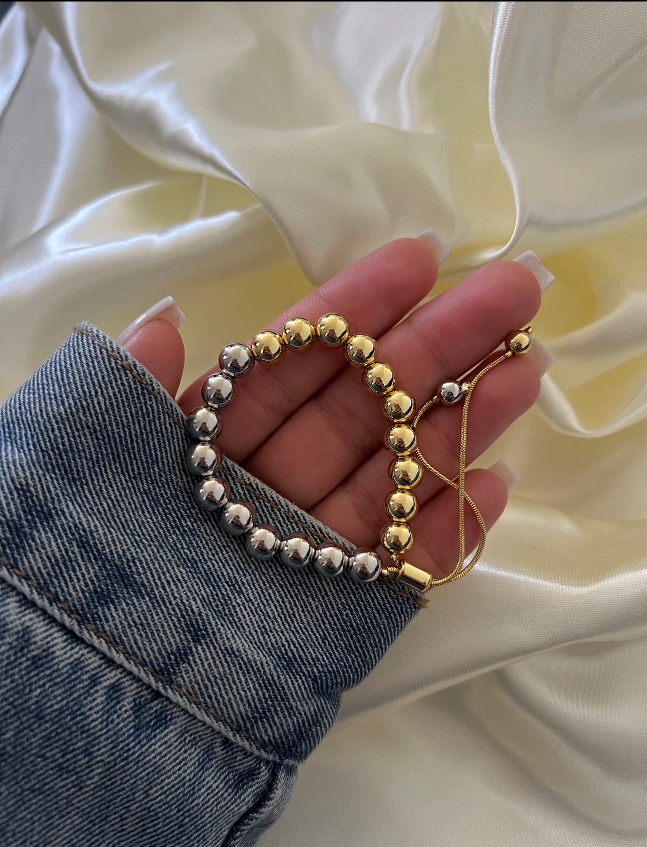 8MM DOS TONOS SILVER & GOLD