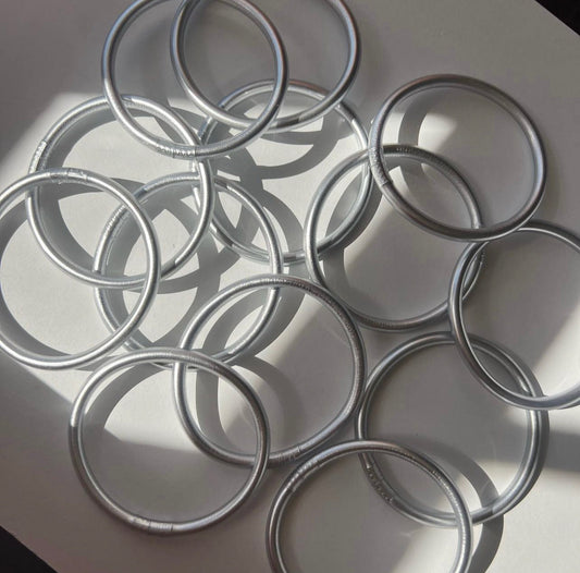 SILVER JELLY BANGLES