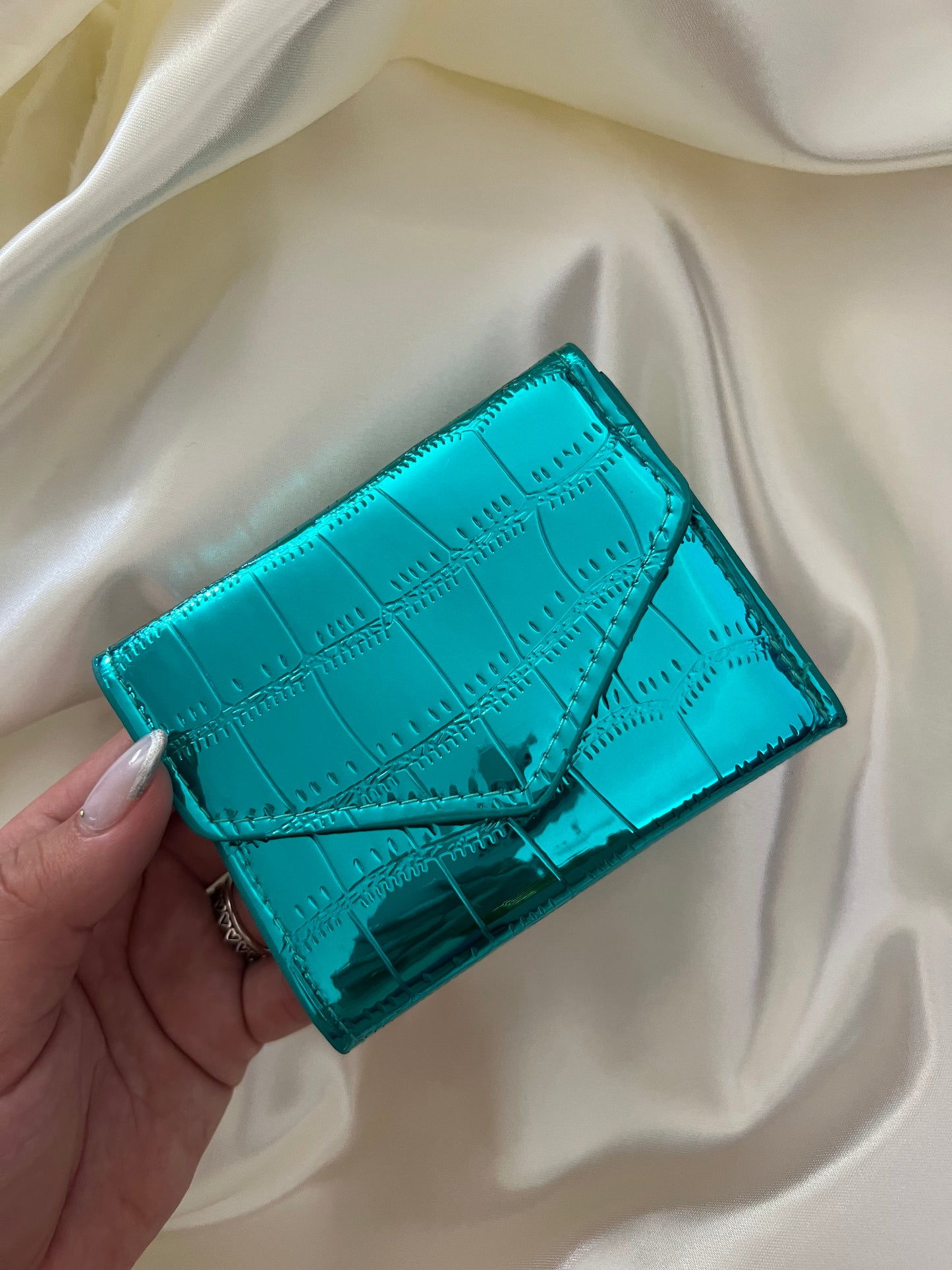 METALLIC  LEATHER WALLET