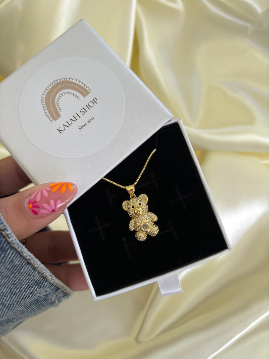 CLEAR BEAR NECKLACE
